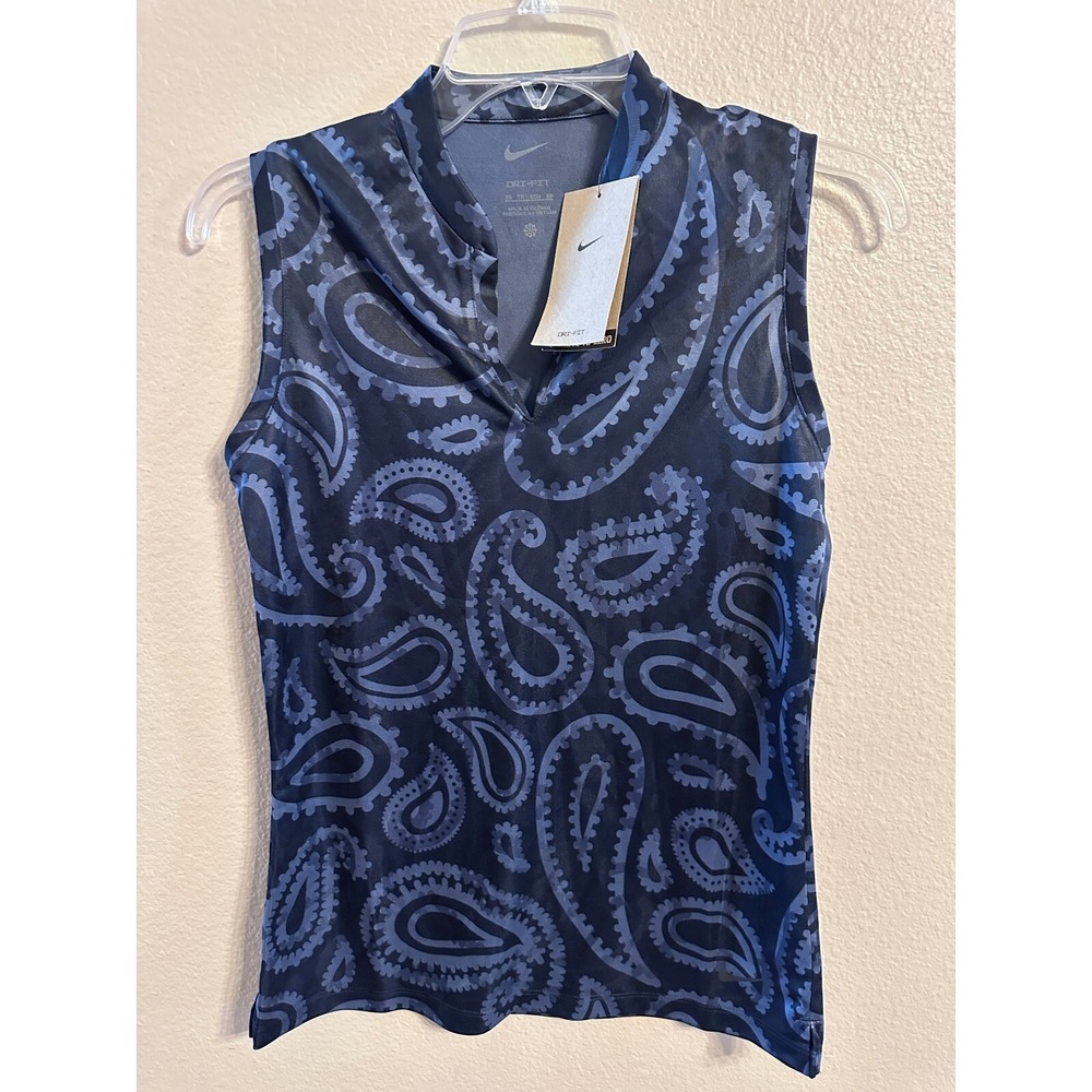 Nike Dri-FIT Golf Top Sleeveless Paisley Print Athletic Shirt XS